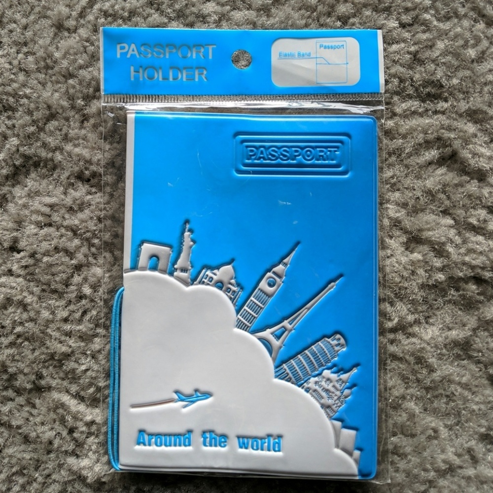 Blue and White Passport Holder for World Travelers